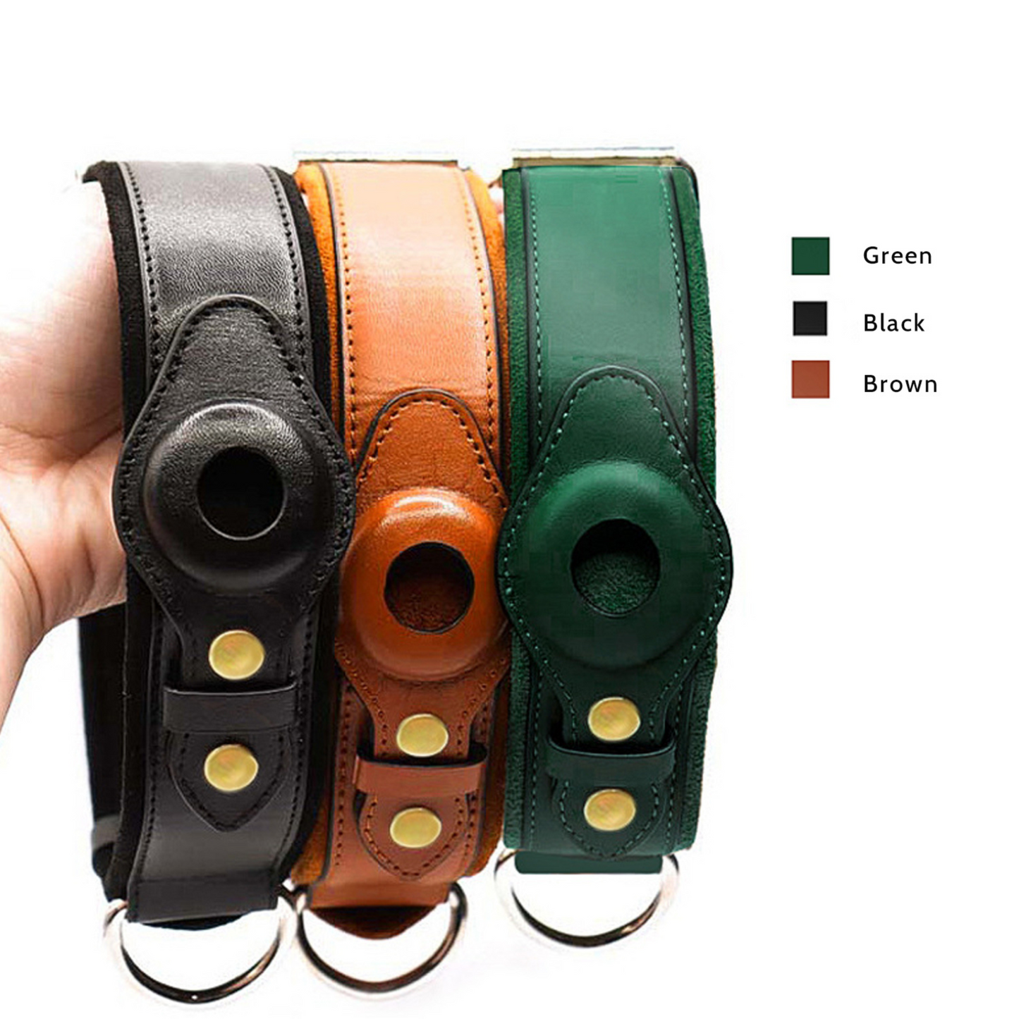 Leather Anti-Loss Dog Collar