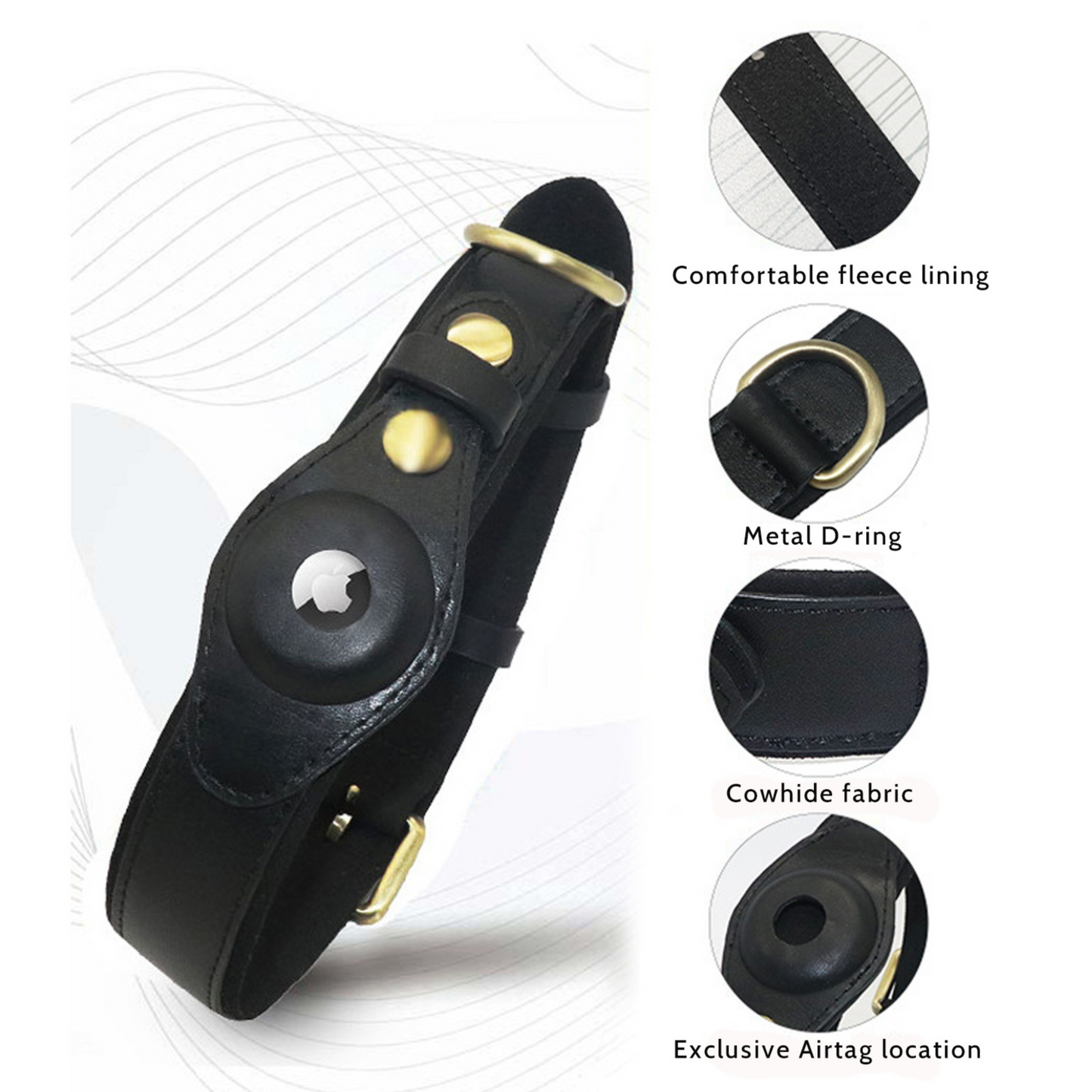 Leather Anti-Loss Dog Collar