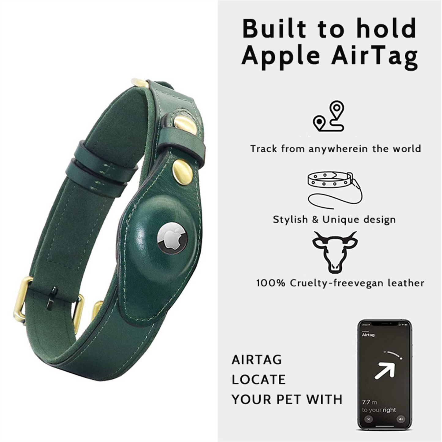 Leather Anti-Loss Dog Collar