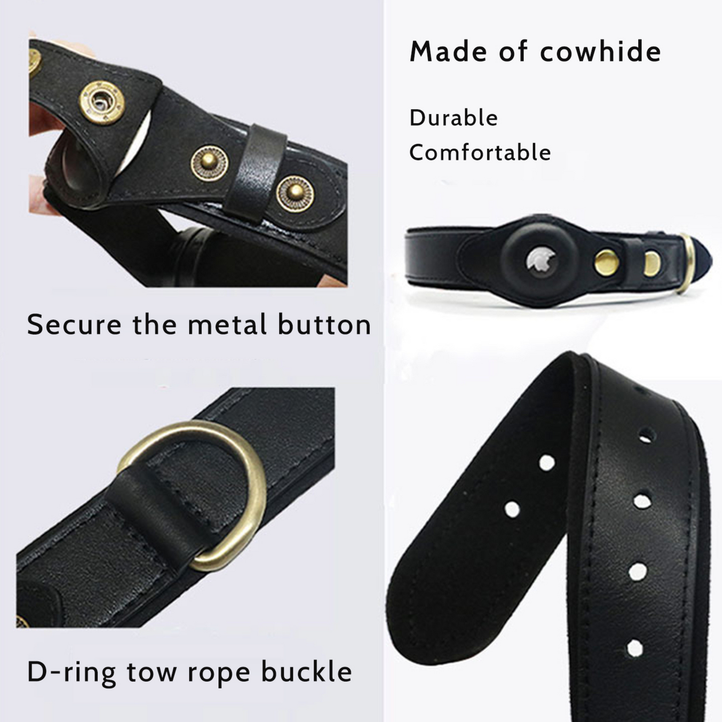 Leather Anti-Loss Dog Collar